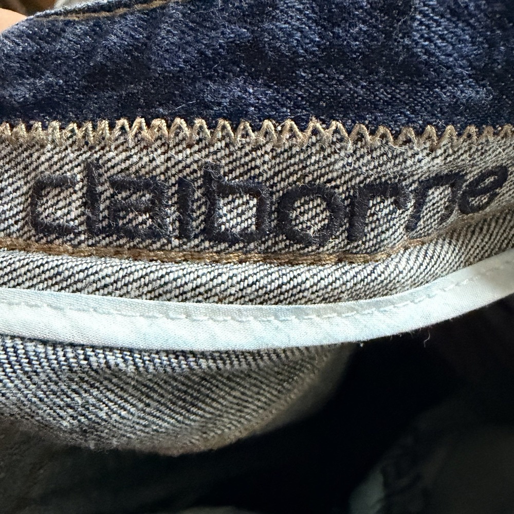 Liz Claiborne Pants 32/30 Denim Blue Jeans Straight Leg Stitching Dark Wash - Picture 4 of 8
